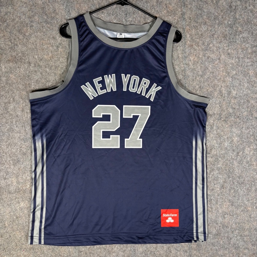 New York Yankees Giancarlo Stanton Jersey State Farm Mens XL Navy Tank Top Promo